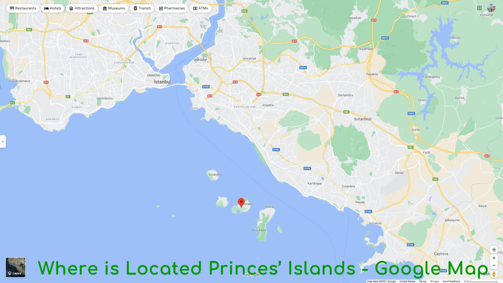 Where is Located Princes Islands - Google Map